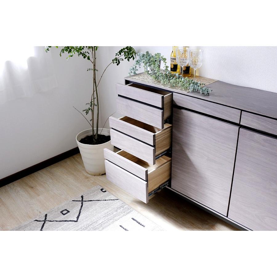 サイドボード リビングボード キャビネット グレー ウォールナット