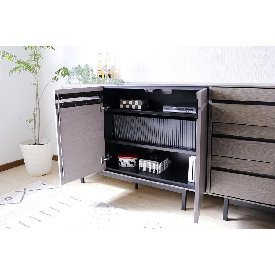 展示品★サイドボード リビングボード 書棚 フリーボード キャビネット 飾棚 サイドボード リビングボード キャビネット グレー ウォールナット