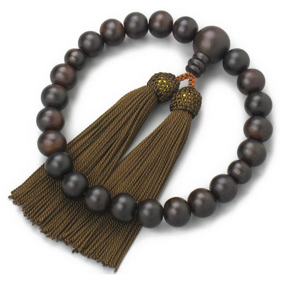 手作り 国産 男性用 数珠袋付 22玉 縞黒檀 数珠 日本製 念珠堂 念珠 老舗数珠メーカー 創業80余年 全ての宗派でお使い頂けます 焦げ茶 房色 その他キッチン 日用品 文具 高品質の激安 Youths Riversstate Gov Ng