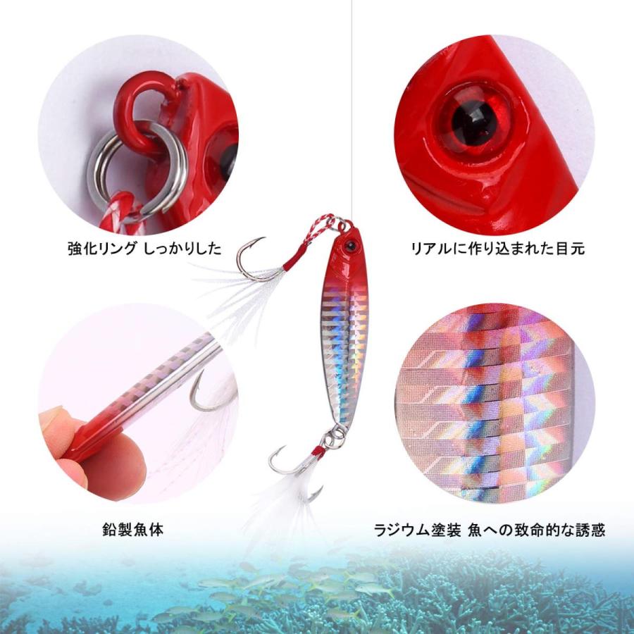 Colorgo メタルジグ ルアー セット ジグ ハードルアー バス 海釣り 遠投 シーバス ヒラメ タチウオ 青物 フィッシング 10g 15g g 25g 30g 40g 60g 80g ５個セ 代引き人気