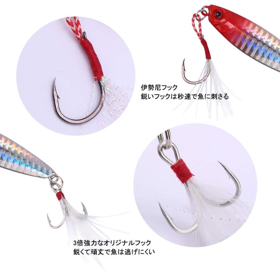 Colorgo メタルジグ ルアー セット ジグ ハードルアー バス 海釣り 遠投 シーバス ヒラメ タチウオ 青物 フィッシング 10g 15g g 25g 30g 40g 60g 80g ５個セ 代引き人気