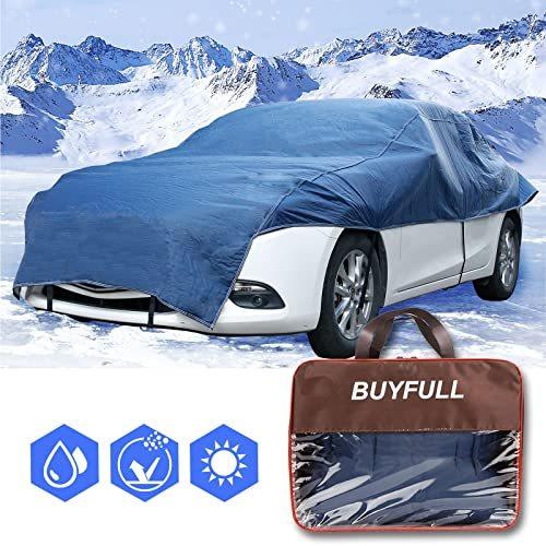 1668円 ファッション通販 Buyfull 車 カバー ハーフ 裏起毛 カーカバー ボディーカバー ボディカバー 4層構造 Sサイズ 凍結防止 カバー 防水防塵uvカット ポリエ