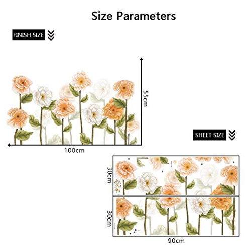 Chirstseason ウォールステッカー 花 オレンジ 白い シール 壁紙 インテリア キッチン リビング 玄関 廊下 寝室 店 Yuc Ls Store ヤフー店 通販 Yahoo ショッピング