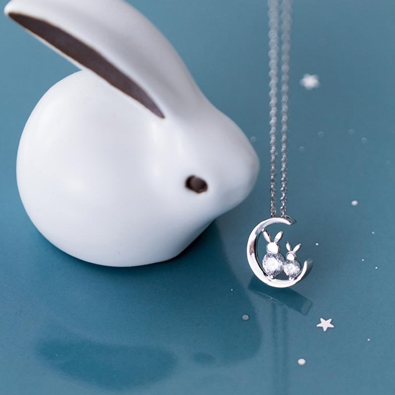 ネックレス うさぎ 三日月 レディース ウサギ ラビット かわいい ネックレス うさぎ 三日月 レディース ウサギ ラビット かわいい