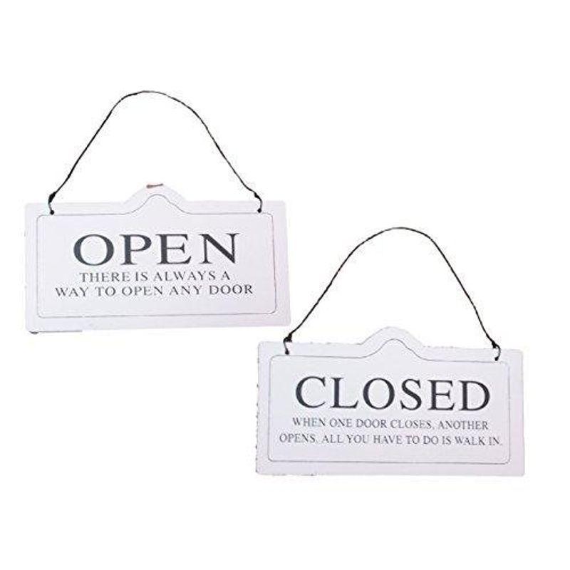 ace.(エース) ヴィンテージ 調 OPEN CLOSED 両面 プレート 木製 (ホワイト) 2023112422350301432