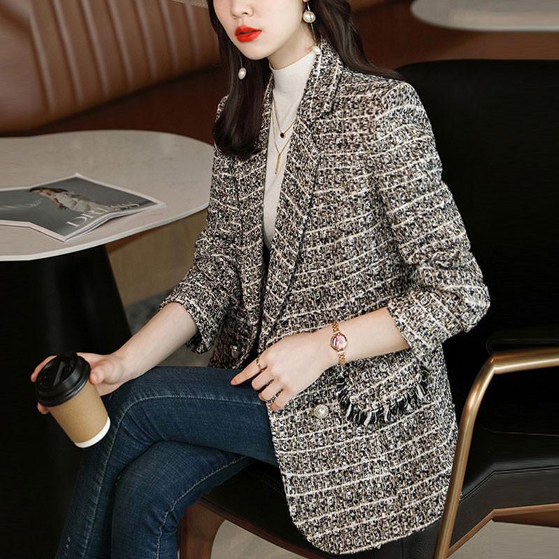 ジャケット レディース テーラードジャケット フォーマル ツイード アウター トップス ジャケット 通勤 Ol フォーマル 結婚式 入学式 披露宴 ビジネス 送料無料 Blo1756 Rhj L Star 通販 Yahoo ショッピング