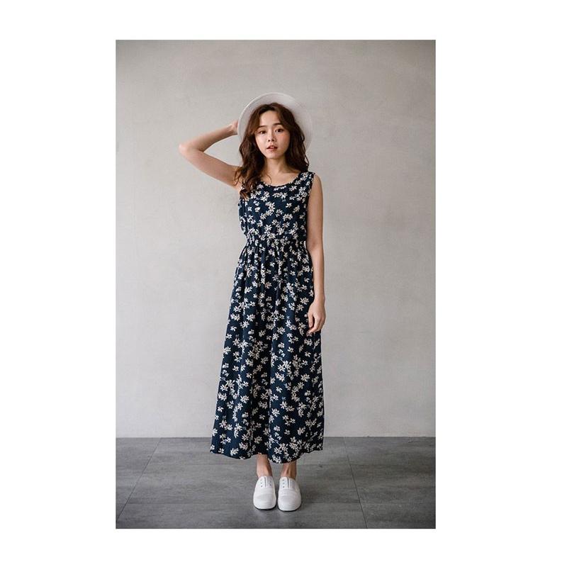 ロングワンピース 夏 ワンピース チュニック ノースリーブワンピース ウエストゴム 花柄 ストライプ柄 40代 50代 リゾートワンピ 送料無料 Clyq018 L Star 通販 Yahoo ショッピング