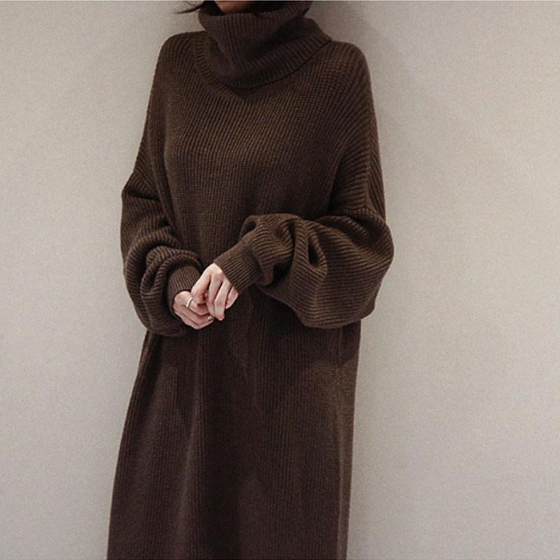 ニットワンピース マキシ丈 ロングワンピース タートルネック ワンピース ニット チュニック レディース 長袖 大きいサイズ ゆったり 体型カバー コーデ Clyq129 L Star 通販 Yahoo ショッピング