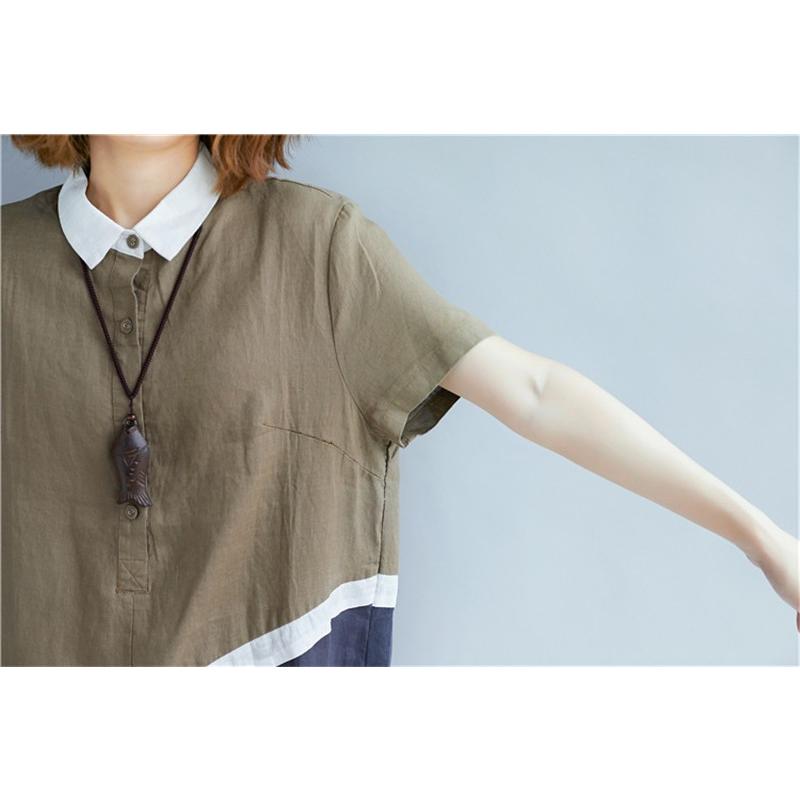 ワンピース レディース ポロシャツワンピース 切り替え 膝丈 Aライン 綿麻混 ラガーシャツ ポロシャツ ロング 半袖 30代 40代 50代 夏 薄手 送料無料 Clyq458 L Star 通販 Yahoo ショッピング