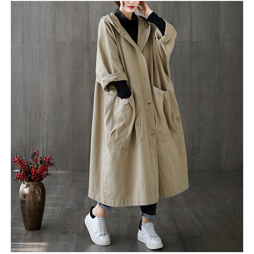 トレンチコート ロングコート コート レディース 秋 春 アウター マキシ丈 ゆったり 無地 前開き コーデ 体型カバー ポケット付き おしゃれ フード付き 新色追加 Lcd5 L Star 通販 Yahoo ショッピング