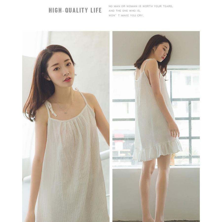 パジャマ ワンピース ルームウェア レディース ワンピース ひざ丈 フリル キャミソールワンピース 綿100 可愛い 夏 代 部屋着 M L ブルー ホワイト ピンク Pja305 L Star 通販 Yahoo ショッピング