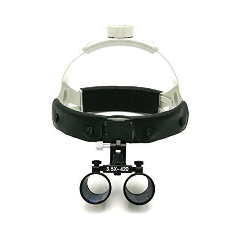 GoDen 3.5倍ヘッド式拡大鏡 3.5X双眼ルーペ 装着簡単 (ブラック 