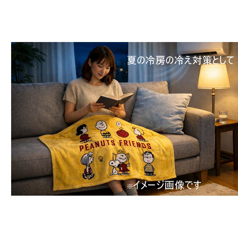 西川（nishikawa） スヌーピー SNOOPY ふんわり軽い ひざかけ毛布