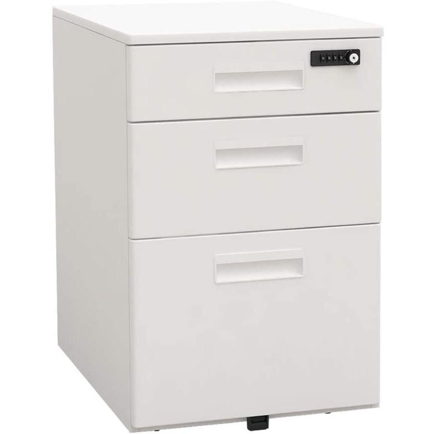 キャビネット 収納 おしゃれ 鍵付 ワゴン サイドキャビネット モバイルワゴン 脇机 書類収納 奥行55cm ダイヤルロック式 SDD |  | 02