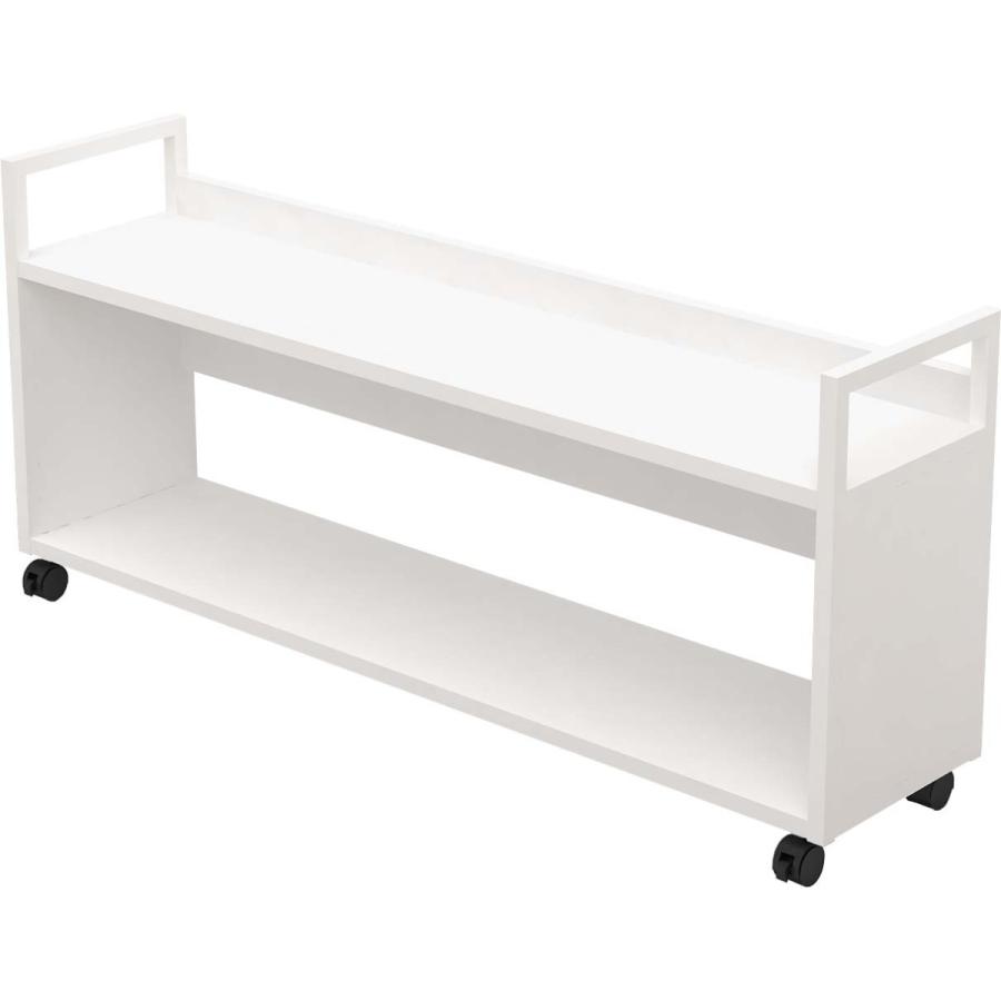 机下 棚 収納 足下 かばん置き アンダーデスクシェルフ 幅110cm 奥行28cm 高さ54.5cm ホワイト UDSK1128WH