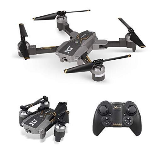 Foldable FPV WiFi Drone, 120° Wide-Angle FOV 720P HD Camera App Controlled RC Quadcopter Drone with Optical Flow Positioning for Beginners,