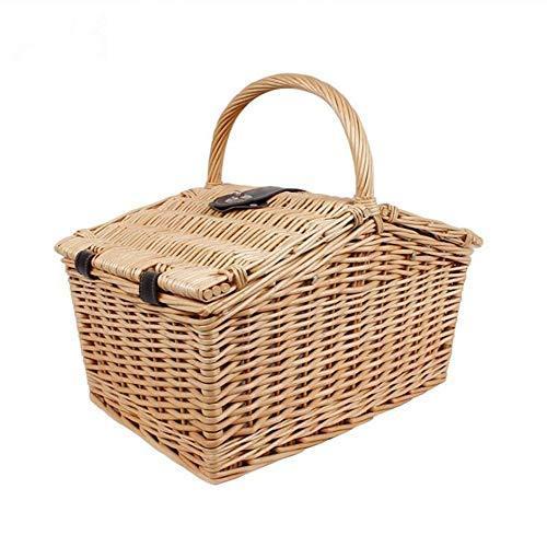 ファッション Hand-Woven Basket Insulation Basket Picnic Camping Rattan Wicker HYGL Storage Bag【並行輸入品】 Picnic Basket ピクニックバスケット