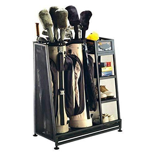 多様な Manoch 2 Bag Golf Organizer Metal Storage Rack Club Equipment Holder Accessories Shoes for Home Storage of Golf Bags Clubs Adjustable Feet f クラブケース