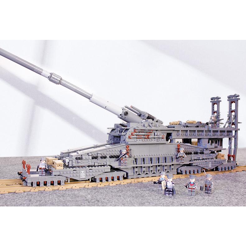 レゴ互換品 80cm列車砲 シュベーレ・グスタフ ドーラ列車砲 旧ドイツ軍 