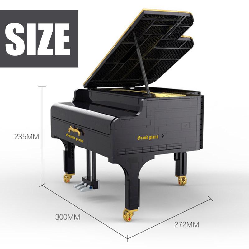 レゴ互換品 グランドピアノ Bluetooth スマホアプリ制御で自動再生可能 リンケージモーター付属 鍵盤自動可動 幅30cm 2436ピース｜ltandpjapan｜06