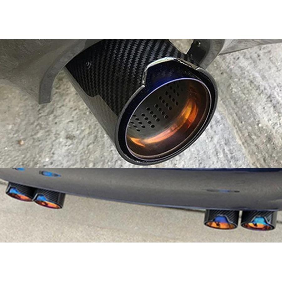 カーボンファイバー マフラーカッター ステルホル STILVOLLE BMW M6 2012 F12 F13 F06 適合 3Kツイル織り