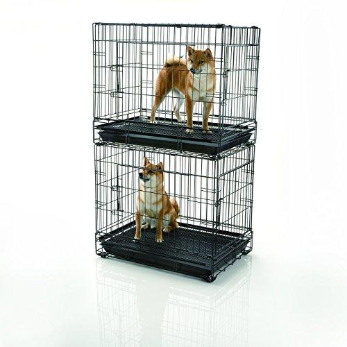 リッチェル プロフェッショナルペットケージ M ブラック 62.5×42.5×56cm スチール