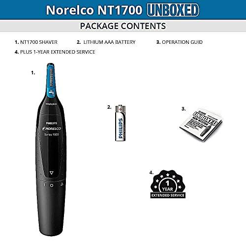 Philips Norelcoシリーズ 1000 ノーズトリマー NT1700 鼻、耳、眉毛用ヘアトリミング ProtecTubeテクノロジー&超精密でシ Philips ノーズトリマー NT1700 鼻 耳