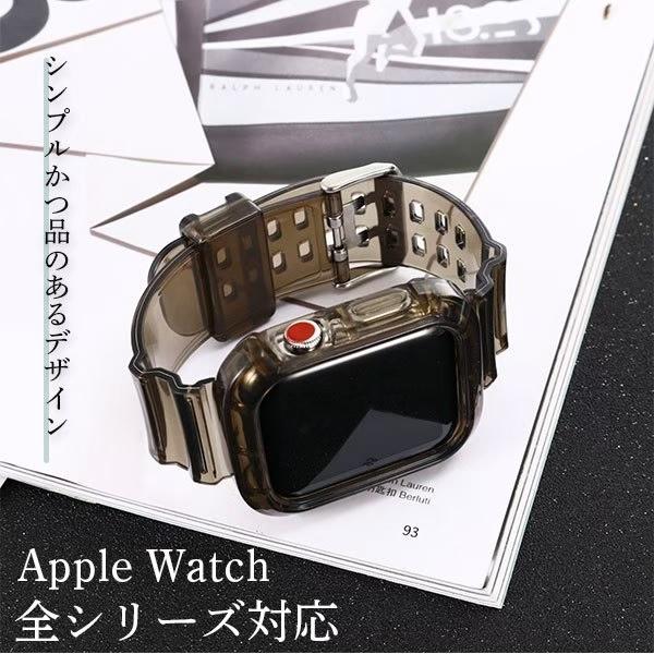 アップルウォッチ クリア バンド レディース メンズ クリアバンド Apple Watch 44mm series 6 SE 5 4 3 2 1 ベルト｜ltcm-store｜03