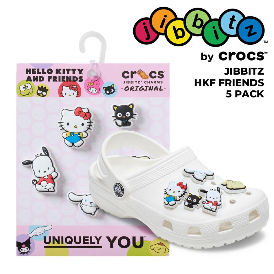 Crocs トートバッグ　スモール　Hello Kittyシビッツ付き　美品 crocs（クロックス） ジビッツ ハローキティと仲間たち 5パック crocs