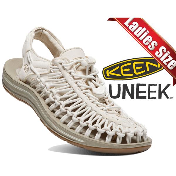 キーン ユニーク ウィメンズ KEEN UNEEK WHITE CAP/CORNSTALK 1018698 レディース サンダル 防滑 アウトドア ホワイト