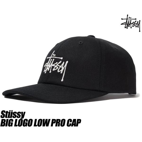 STUSSY（ステューシー） キャップ STUSSY BIG LOGO LOW PRO CAP BLACK