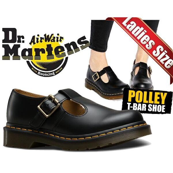Dr. Martens Tストラップ シューズ ブラック Dr.Martens（ドクターマーチン） レディース Dr.Martens POLLEY SMOOTH