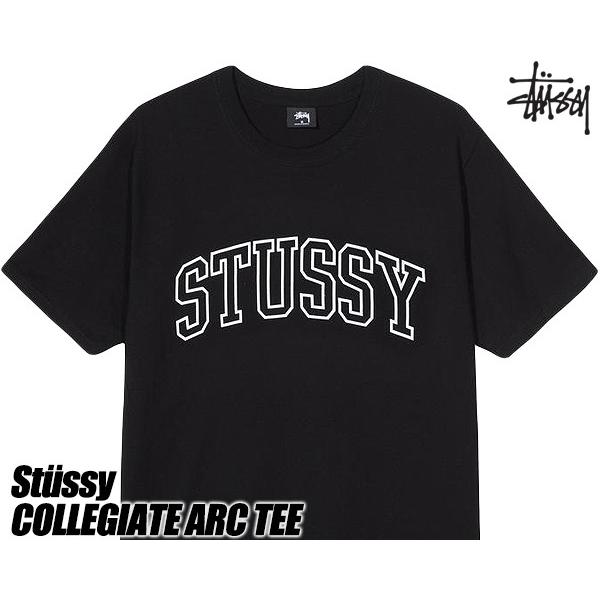 STUSSY（ステューシー） Tシャツ STUSSY COLLEGIATE ARC TEE BLACK