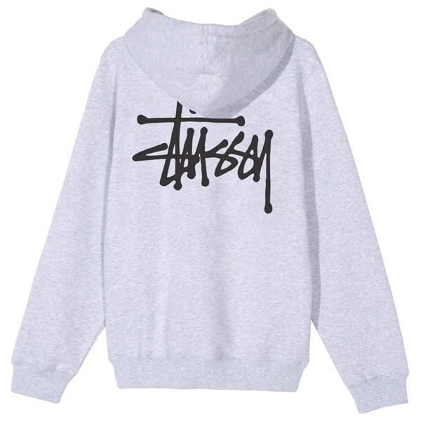 ステューシー ジップアップ パーカー STUSSY BASIC STUSSY ZIP HOOD ASH HEATHER 1974500 ベーシック  ジップ フーディー スウェット フード グレー アッシュ