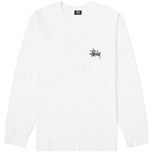 STUSSY ステューシーロングスリーブ Tシャツ BASIC LS TEE WHITE