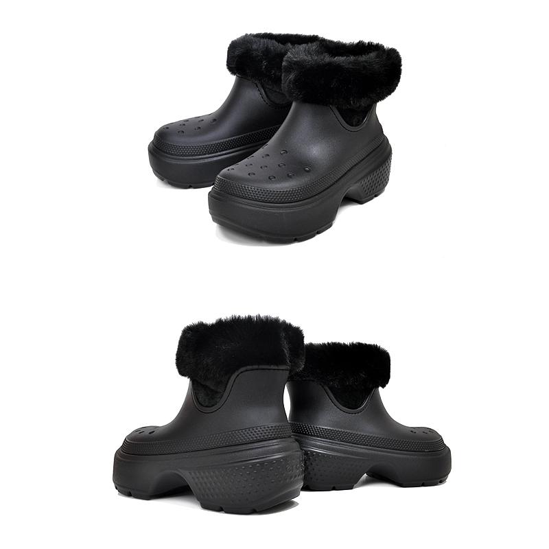 クロックス ストンプ ラインド ブーツ crocs STOMP LINED BOOT BLACK 208718-001 レディース 厚底 ブラック チャンキーソール ファー｜ltd-online｜03