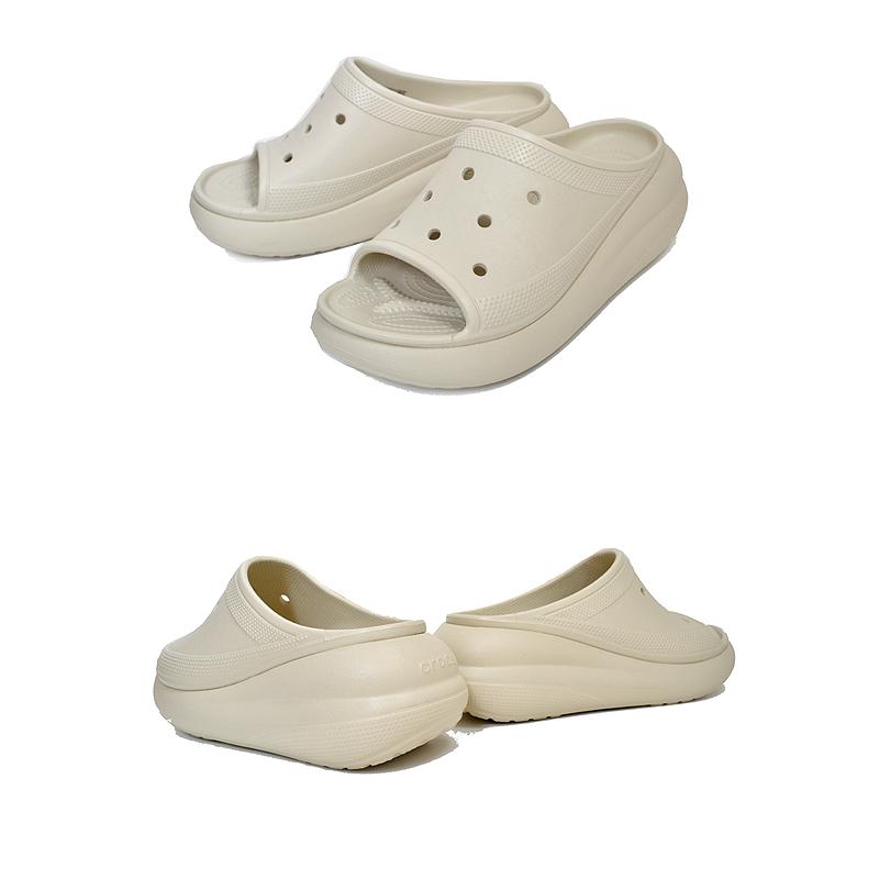 crocs ベージュ スライドサンダル*5 crocs クロックス クラッシュ スライド CRUSH SLIDE BONE 208731