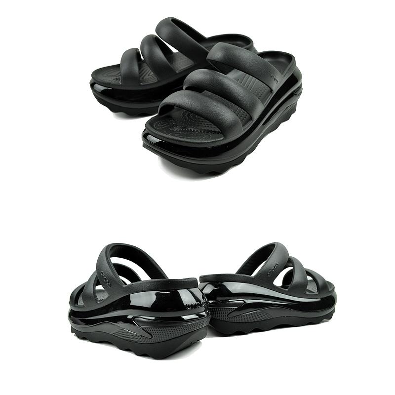yuuuuuki71ブラック36 crocs（クロックス） クラシック メガクラッシュ トリプルストラップ