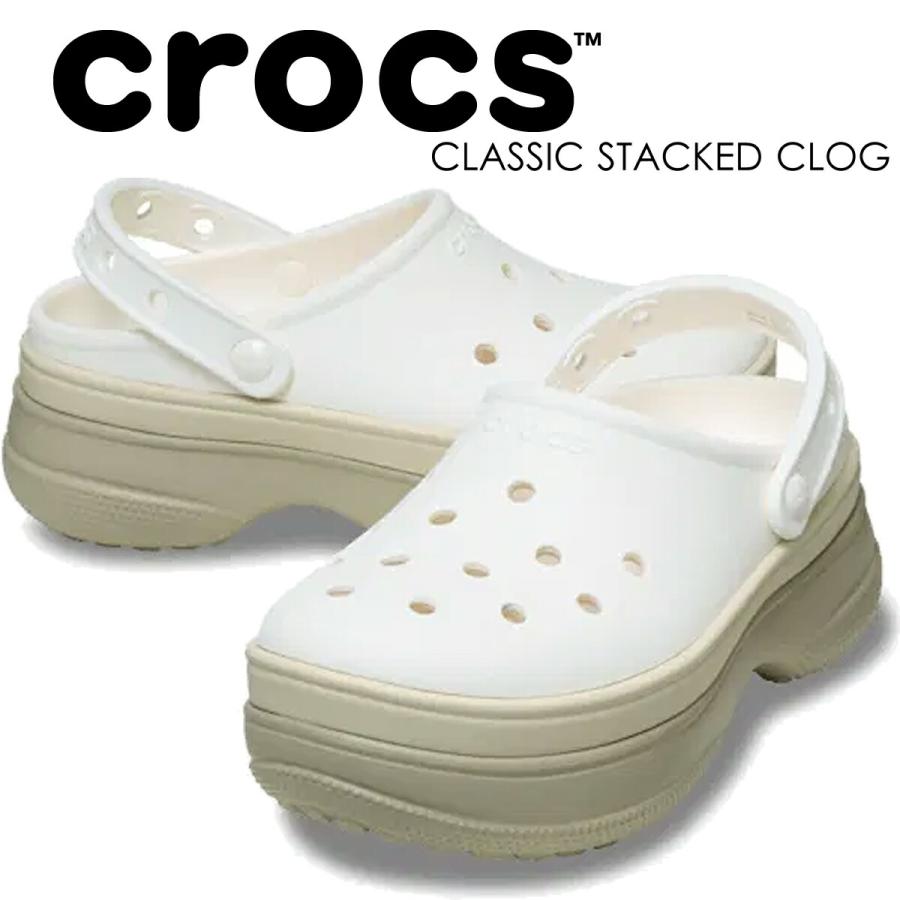 ・CROCS｜Classic Stacked Clog Platform/ クロックス/クラシック スタックド クロッグ/チョーク # crocs（クロックス） クラシック スタックド クロッグ チョーク crocs