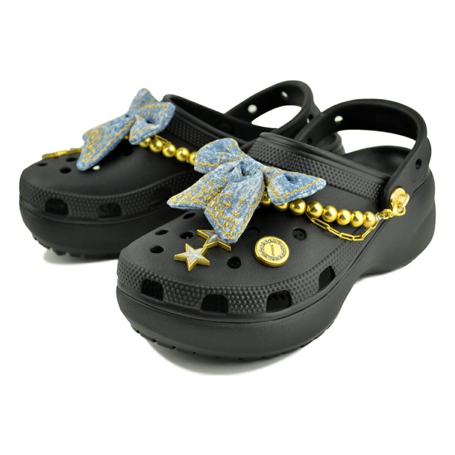 crocs（クロックス） クラシック プラットフォーム デニム グリッツ