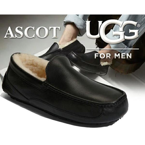 人気商品の アグ モカシンシューズ メンズ オルセン アグ Ugg 靴 スリッポン ファー メンズ モカシンシューズ Black Ascot Mens Ugg アスコット スリッポン メンズ シューズ