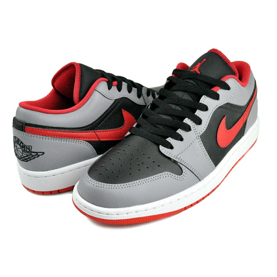 Air Jodan1 Midブラック/ファイヤーレッド/ホワイト/セメント