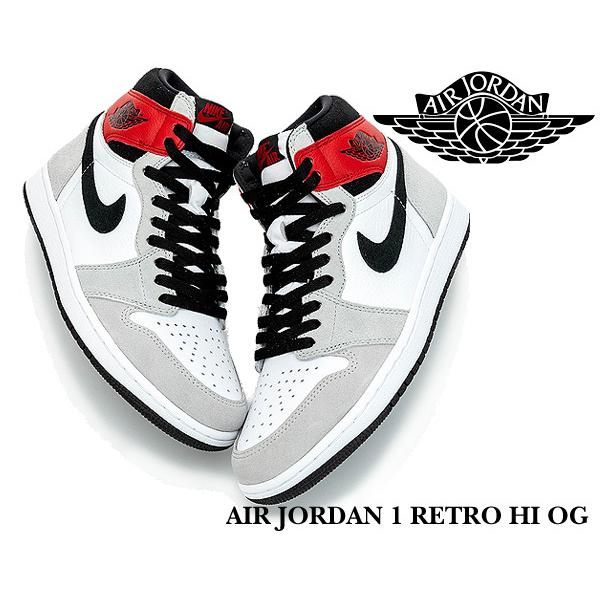 正規販売代理店 Nike Air Jordan 1 Retro Hi Og White Black Lt Smoke Grey 5550 126 ナイキ エアジョーダン 1 ハイ Og スニーカー Aj1 スモーク グレー 最新人気 Codewitty Com