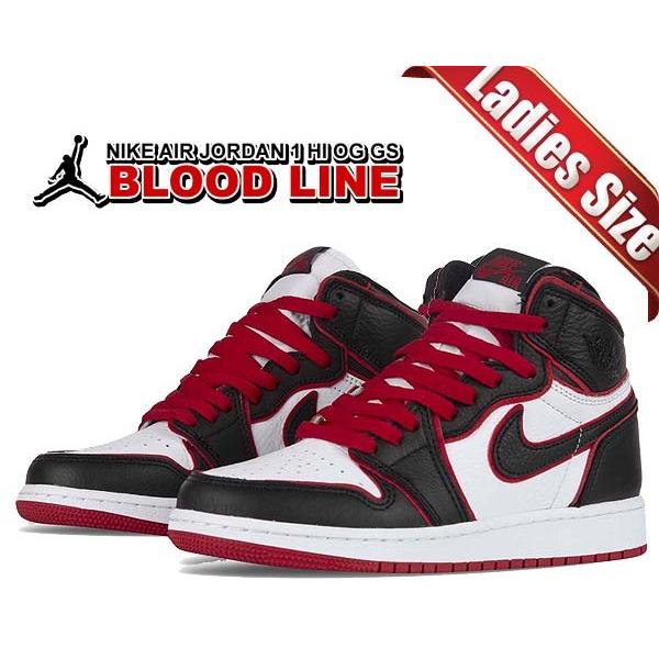 ナイキ エアジョーダン 1 ハイ OG ガールズ NIKE AIR JORDAN 1 HI OG (GS) BLOODLINE black/gym red-white レディース スニーカー キッズ AJ1 Flight Reimagined｜ltd-online