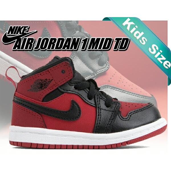 Jordan ナイキ NIKE ジョーダン 1 キッズ AIR JORDAN MID TD gym red