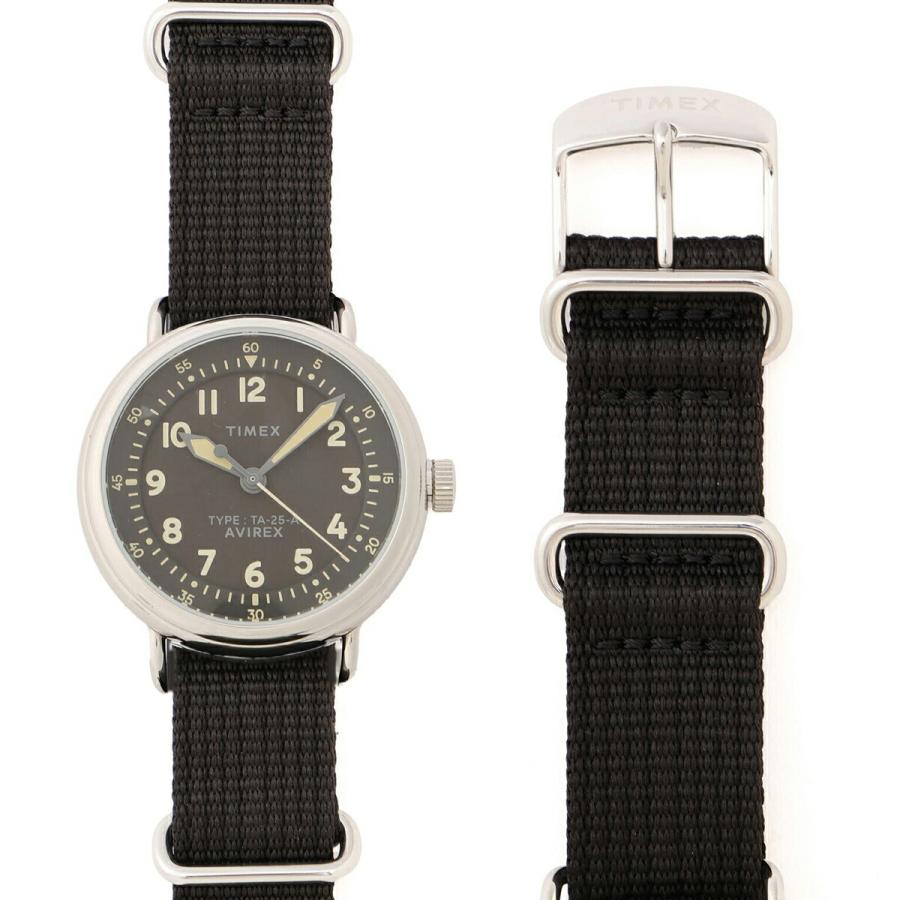 アヴィレックス タイメックス タイプ 25A ミリタリー ウォッチ ブラック AVIREX TIMEX TYPE-25A MILITARY WATCH BLACK 783-5973002-010の画像