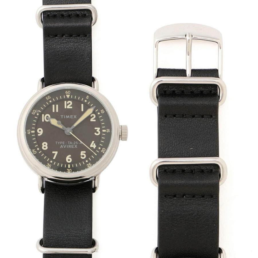 アヴィレックス タイメックス タイプ 25A ミリタリー ウォッチ ブラック AVIREX TIMEX TYPE-25A MILITARY WATCH BLACK 783-5973002-010の画像