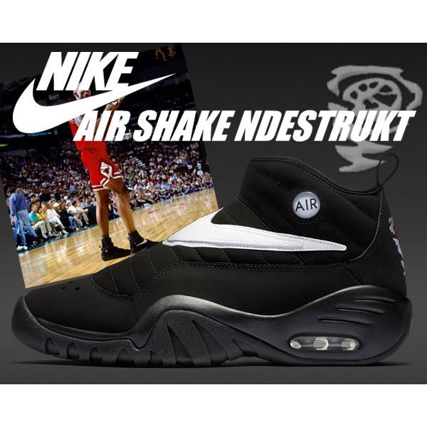シューズ(男性用) NIKE AIRSHAKE NDESTRUKT Black White 28cm NIKE（ナイキ） エアシェイク インデストラクト NIKE AIR SHAKE