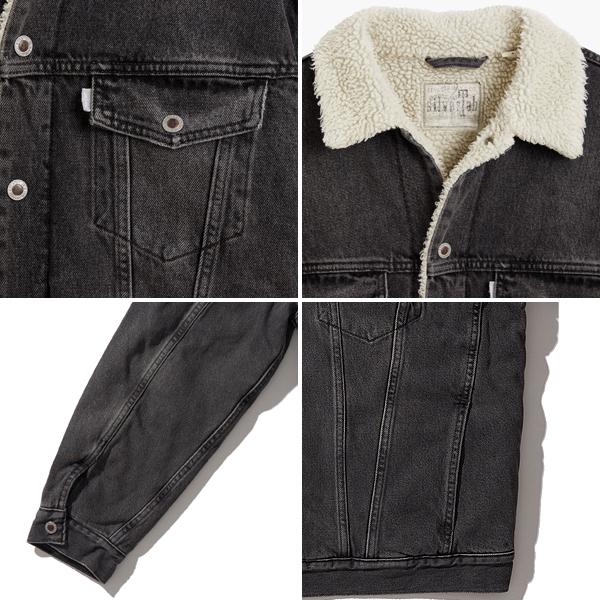 リーバイス シルバータブ シェルパ トラッカージャケット LEVIS SILVERTAB SHERPA TRUCKER JACKET BLACK STONEWASH a31800001 ブラック ストーンウォッシュ ボア｜ltd-online｜04