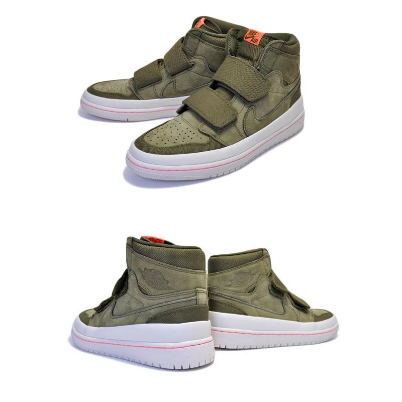 ナイキ エアジョーダン 1 ダブルストラップ NIKE AIR JORDAN 1 RETRO HI DOUBLE STRAP olive canvas/cone-light bone aq7924-305 スニーカー ベルクロ AJ1｜ltd-online｜03